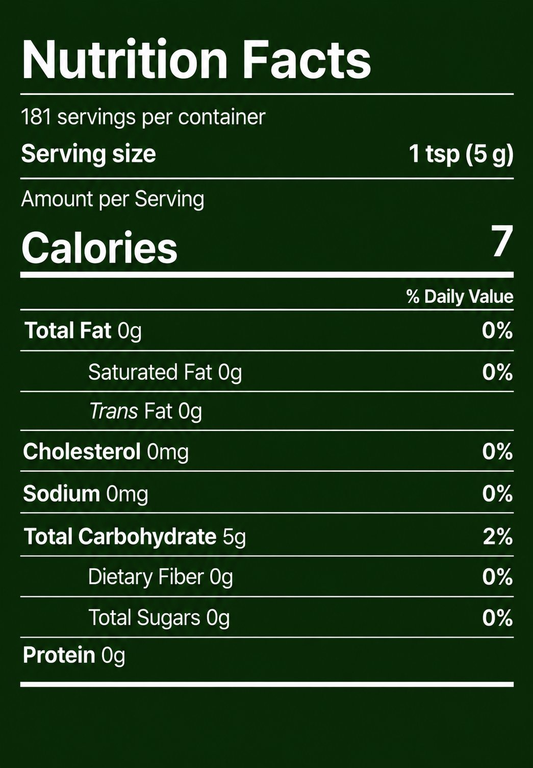 Bonumose Tagatose — Nutrition Facts